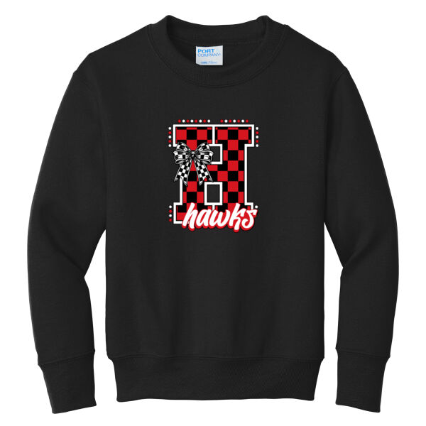 RMS Hawks H - Youth Core Fleece Crewneck Sweatshirt Thumbnail