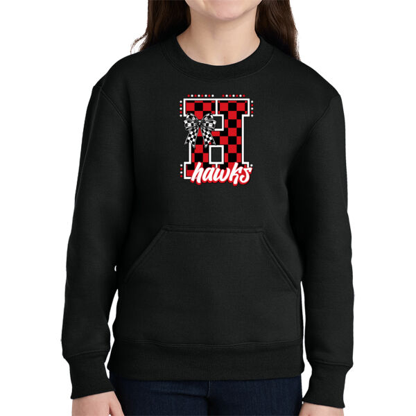 RMS Hawks H - Youth Core Fleece Crewneck Pocket Sweatshirt Thumbnail