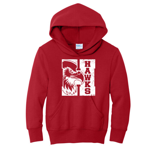 RMS Hawk Head H  - Youth Core Fleece Pullover Hooded Sweatshirt Thumbnail