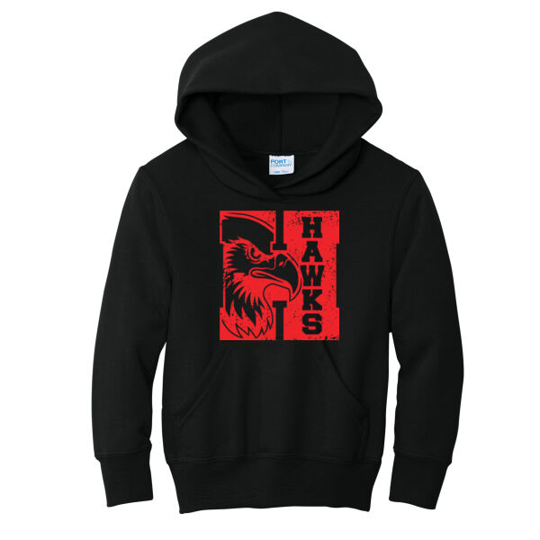 RMS Hawk Head H  - Youth Core Fleece Pullover Hooded Sweatshirt Thumbnail