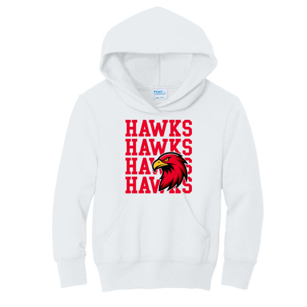 RMS Hawks Hawks Hawks  - Youth Core Fleece Pullover Hooded Sweatshirt Thumbnail