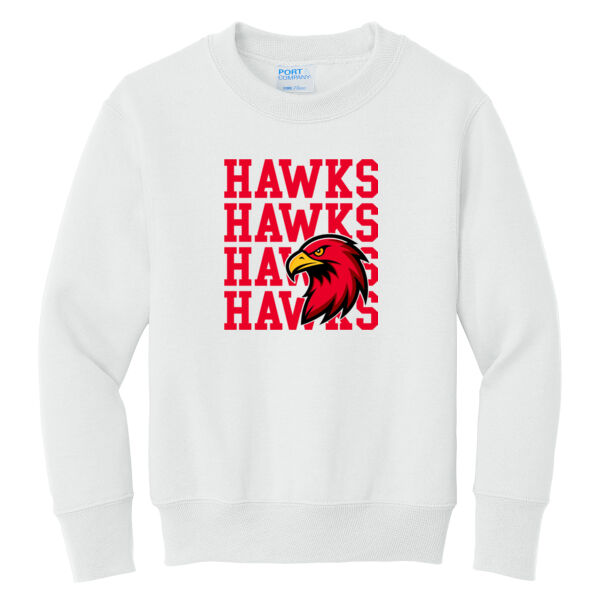RMS Hawks Hawks Hawks  - Youth Core Fleece Crewneck Sweatshirt Thumbnail
