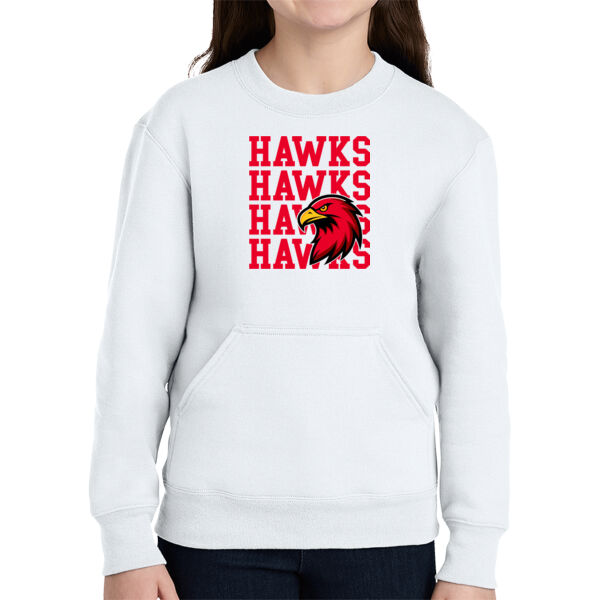 RMS Hawks Hawks Hawks  - Youth Core Fleece Crewneck Pocket Sweatshirt Thumbnail