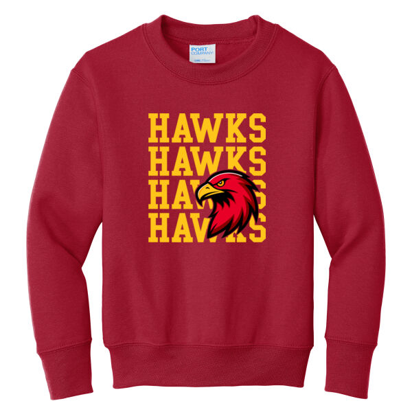 RMS Hawks Hawks Hawks  - Youth Core Fleece Crewneck Sweatshirt Thumbnail