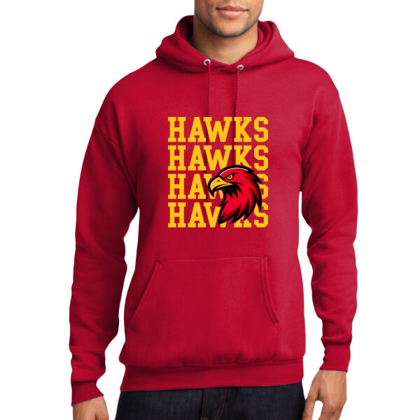 RMS Hawks Hawks Hawks  - Core Fleece Pullover Hooded Sweatshirt Thumbnail
