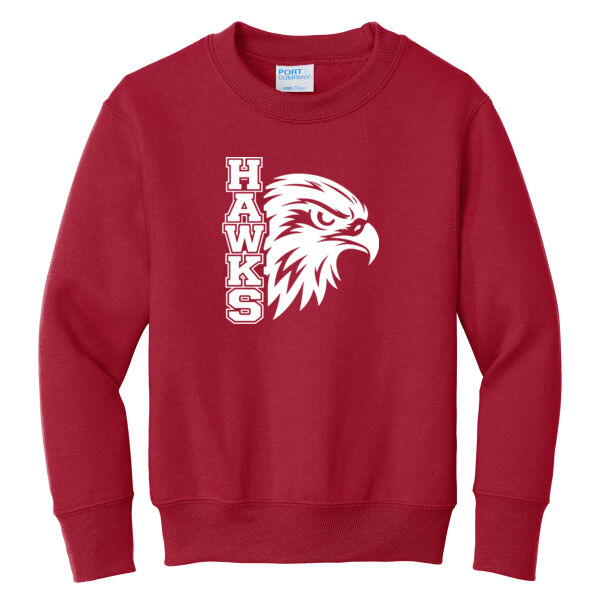 RMS Hawks Head  - Youth Core Fleece Crewneck Sweatshirt Thumbnail