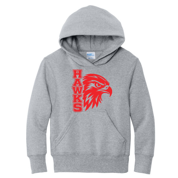 RMS Hawks Head  - Youth Core Fleece Pullover Hooded Sweatshirt Thumbnail